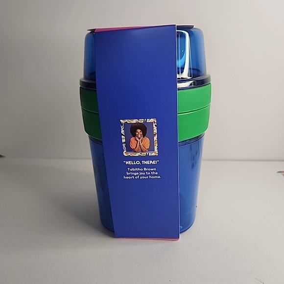 Tabitha Brown Travel Snack Cup With Utensils New Blue - Picture 2 of 8